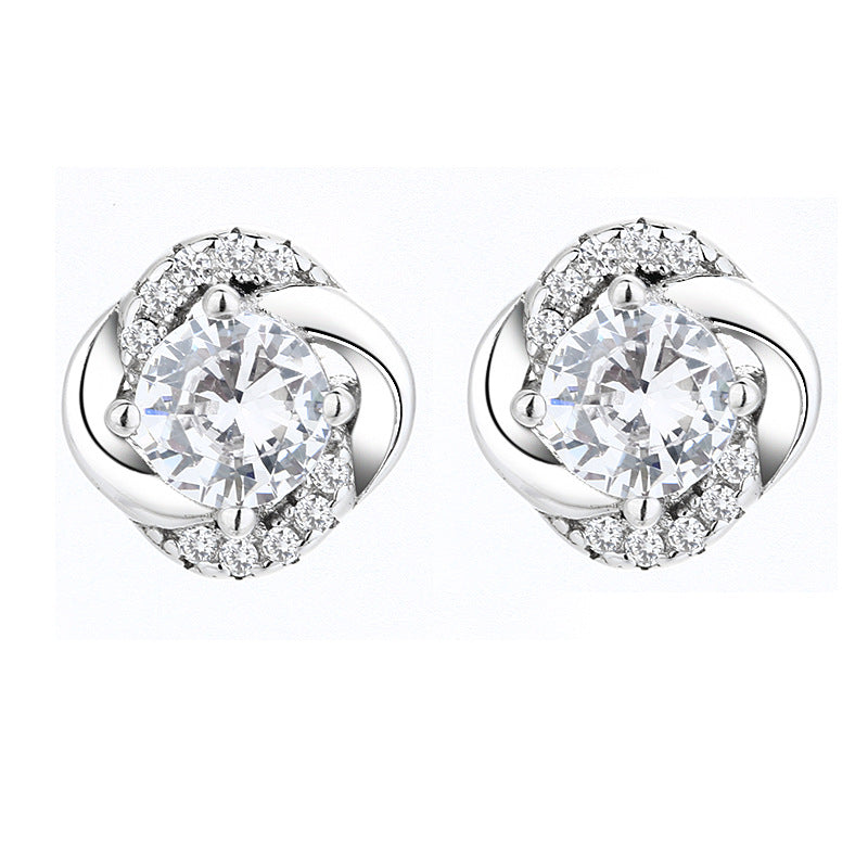 Women's earrings with sparkling cubic zirconia and elegant cable design Fashion Glam