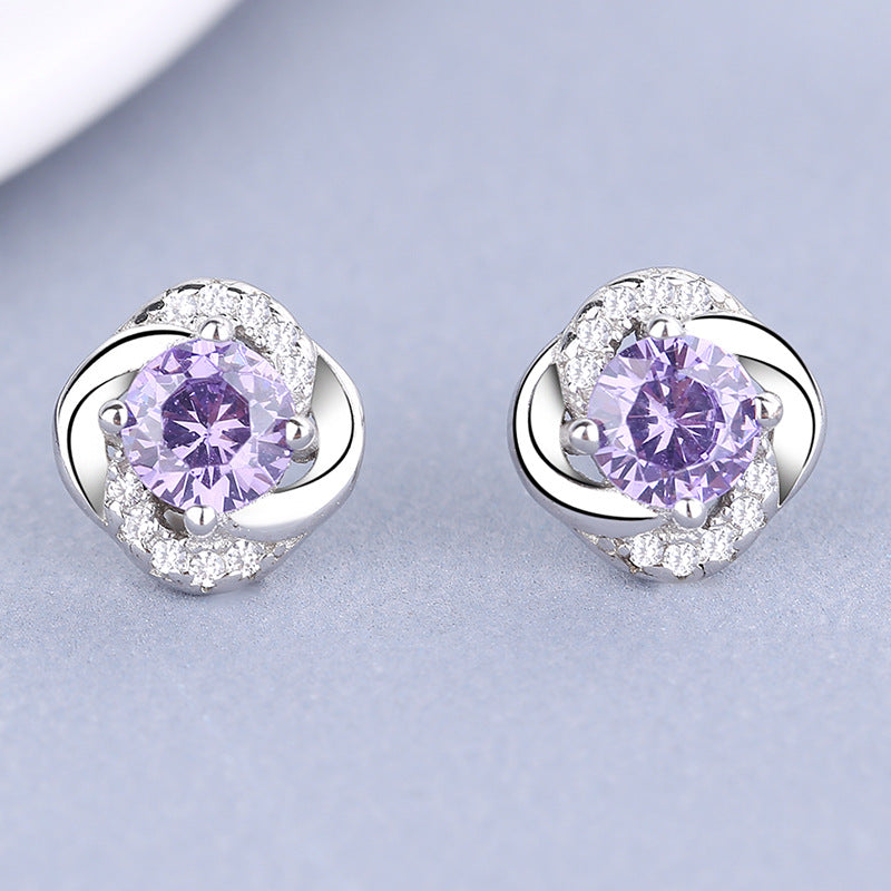 Women's earrings with sparkling cubic zirconia and elegant cable design Fashion Glam