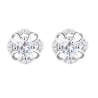 Women's stud earrings with delicate flower design and sparkling crystals Fashion Glam