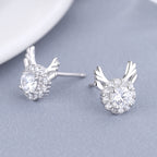 Women's earrings with sparkling crystals and playfully designed wings Fashion Glam