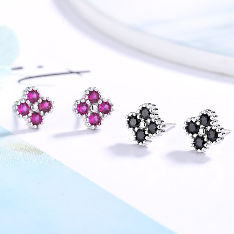 Women's earrings with multilayer floral design and sparkling zirconia Fashion Glam
