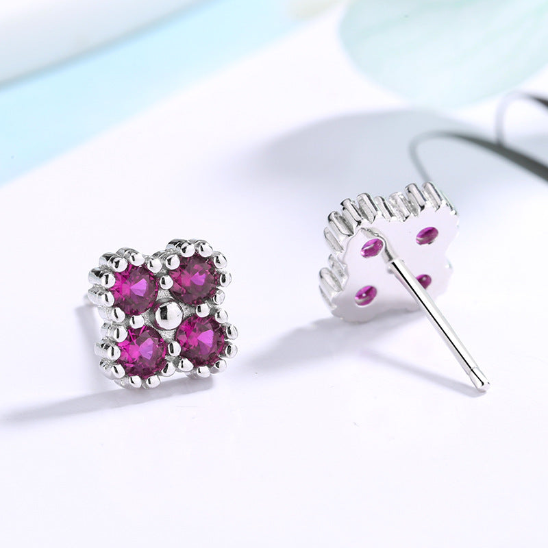 Women's earrings with multilayer floral design and sparkling zirconia Fashion Glam