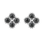 Women's earrings with multilayer floral design and sparkling zirconia Fashion Glam