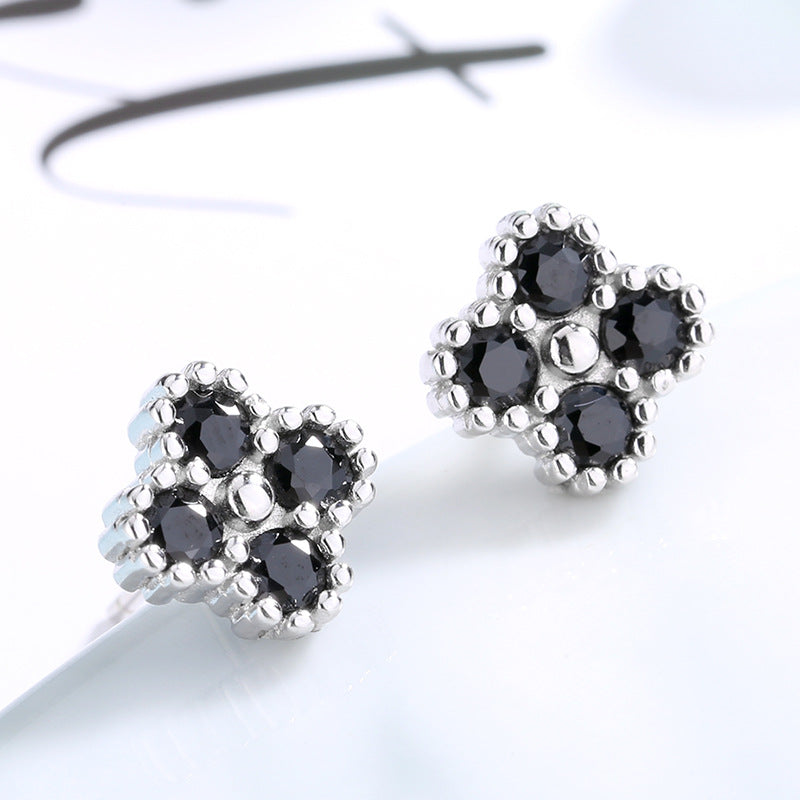 Women's earrings with multilayer floral design and sparkling zirconia Fashion Glam