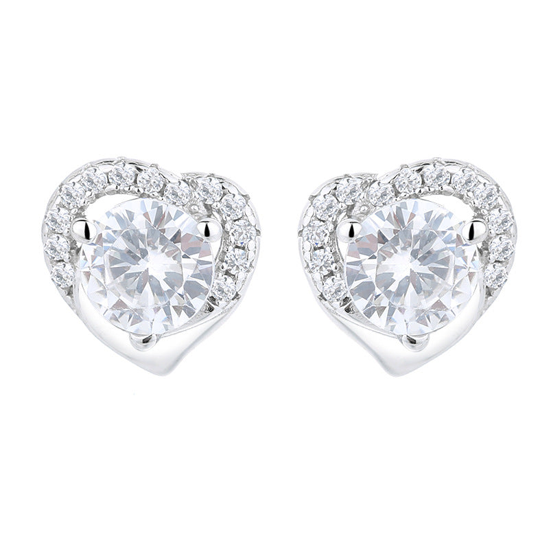 Women's earrings in heart-shaped design with sparkling zirconia Fashion Glam
