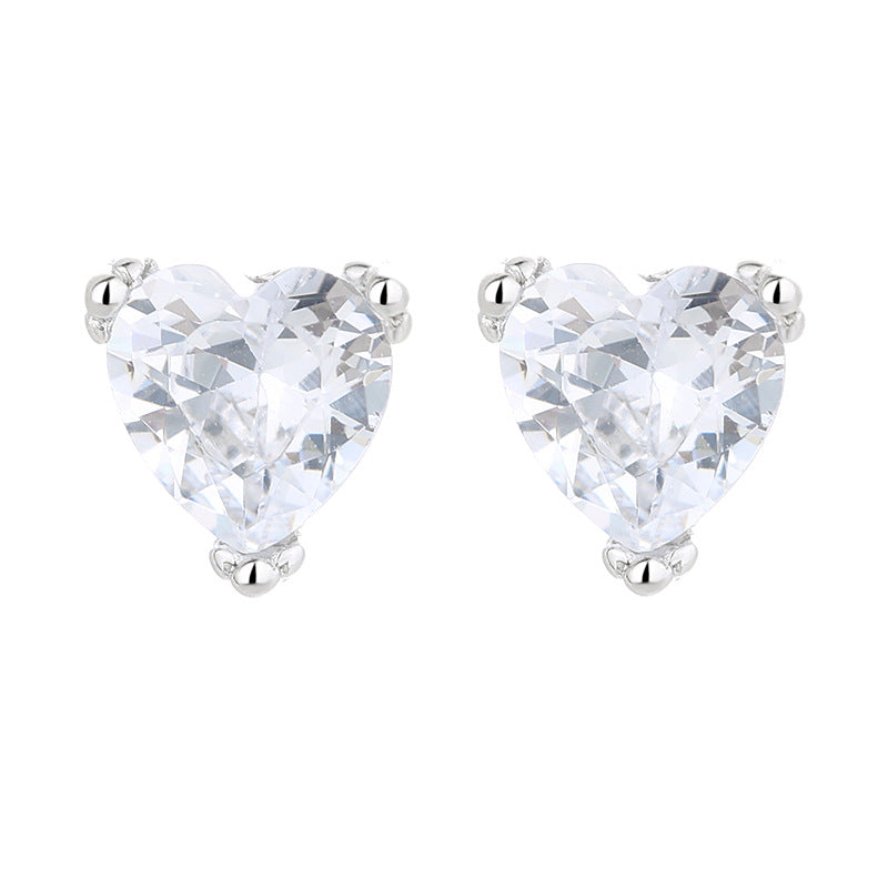 Women's earrings with sparkling heart accents made of high-quality stainless steel Fashion Glam