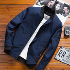 Men's urban lightweight bomber jacket with concealed two-way zipper, ribbed cuffs and arm pocket Fashion Glam