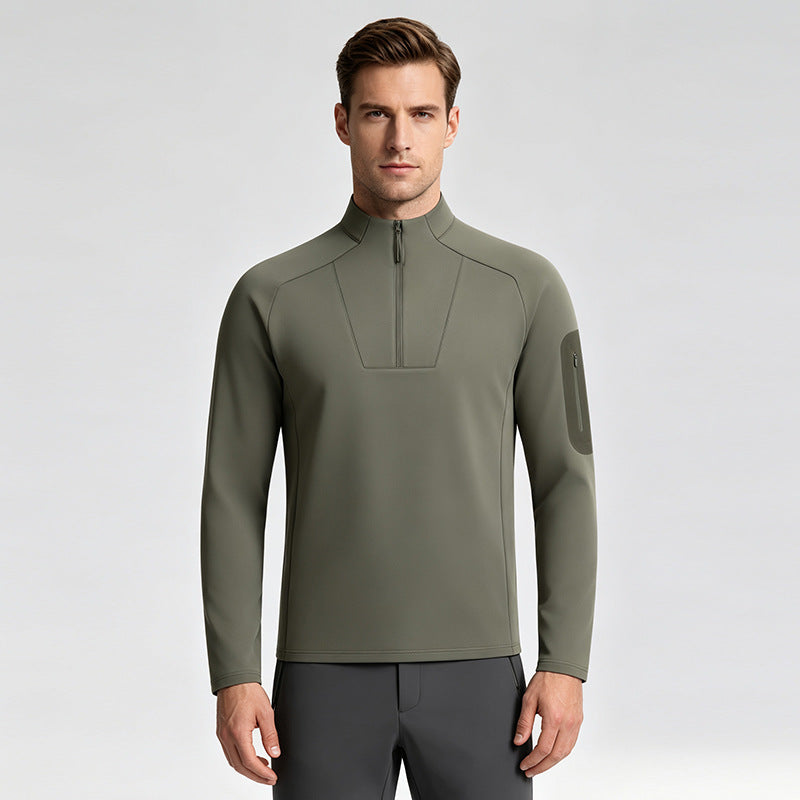 Men's sweatshirt with zipper and stand-up collar