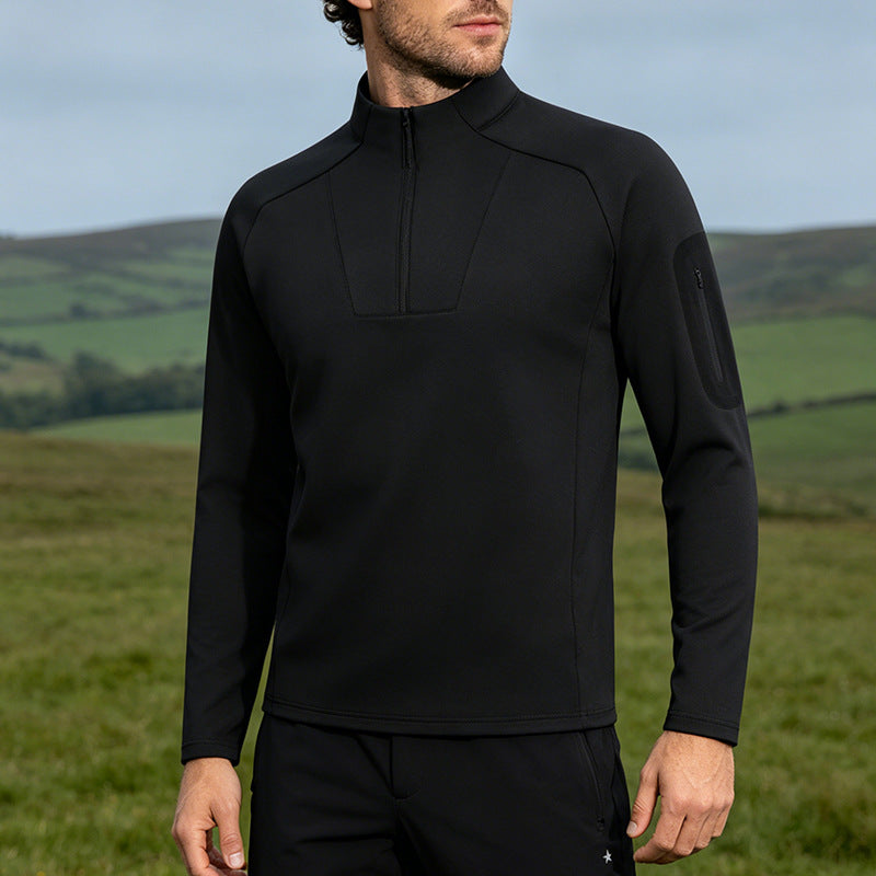 Functional sports shirt with half zip