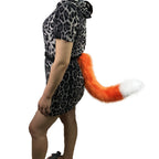 Women Removable Fluffy Faux-Fur Tail with Adjustable Attachment Belt Fashion Glam