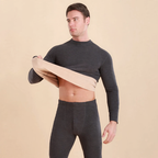 Thermal underwear set with lamb fleece imitation, stand-up collar