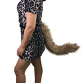 Women Removable Fluffy Faux-Fur Tail with Adjustable Attachment Belt Fashion Glam