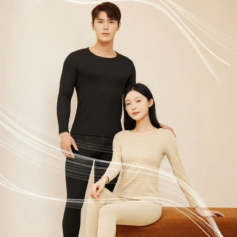 Thermal underwear set for couples, double-sided padded