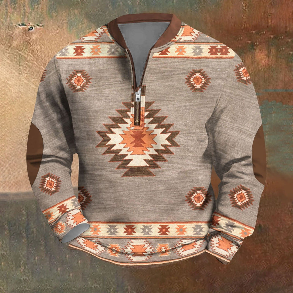Men's sweatshirt with zipper and 3D print