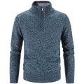Men's knit sweater with stand-up collar and zipper