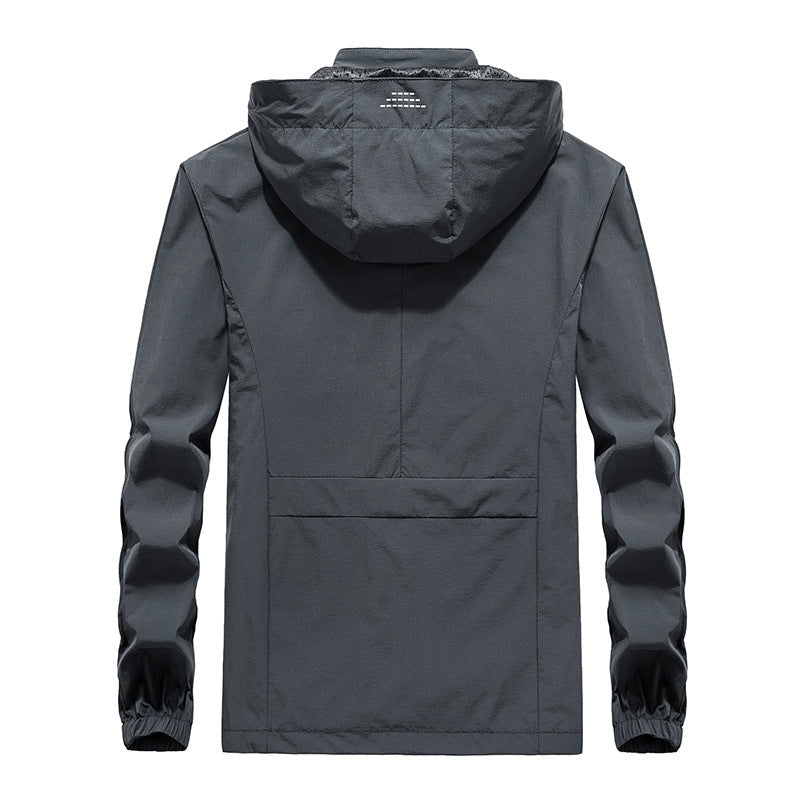 Men's Performance Softshell Jacket with Hood, Sealed Zippers and Reflective Sleeve Inserts Fashion Glam