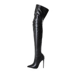 Fashion Glam | Overknee Boots with Golden Heel and Zipper Detail