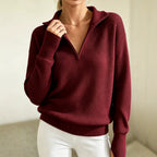 Women's Knit Sweater with Zipper