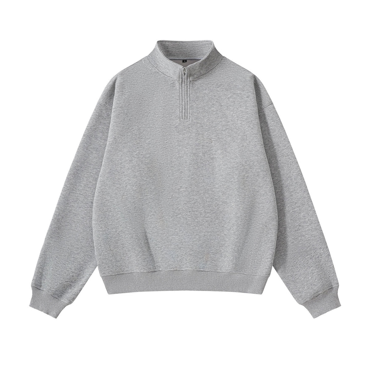Unisex sweatshirt with zip and stand-up collar