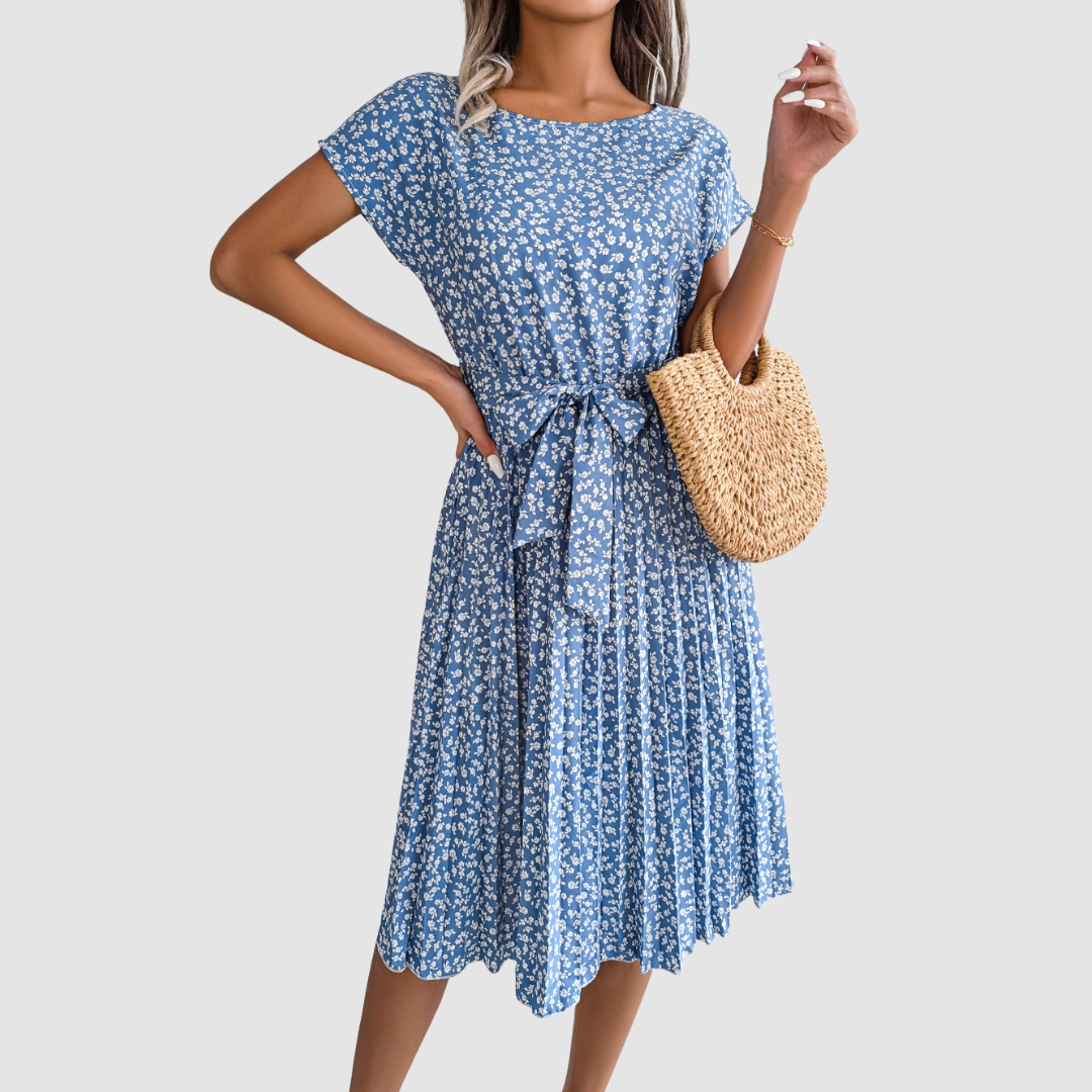 Lina™ Short Sleeve Floral A-Line Dress