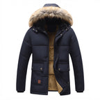 Men's Insulated Winter Parka with Thick Teddy Lining, Removable Faux Fur Hood, and Multifunctional Pockets Fashion Glam
