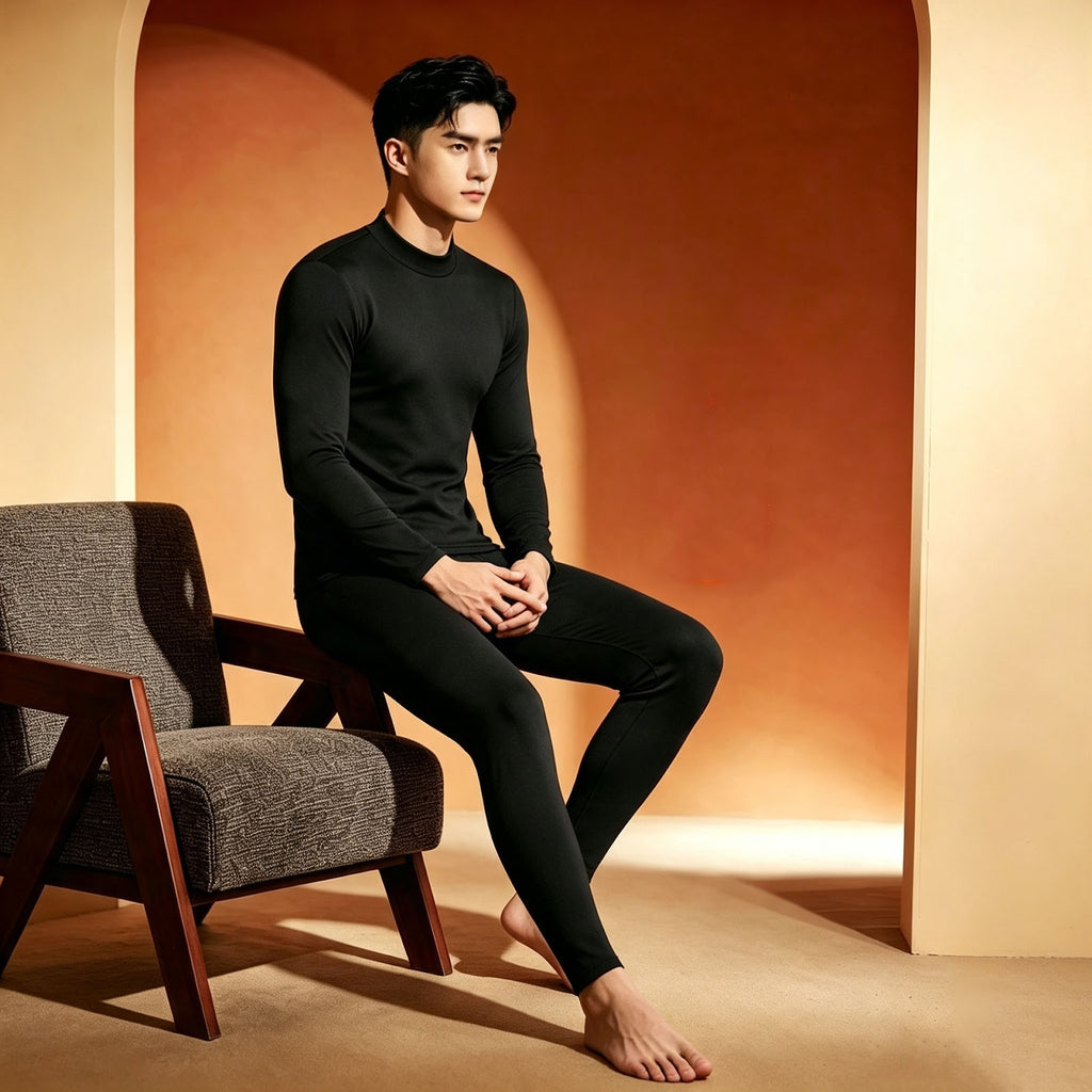 Thermal underwear set with standing collar
