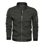 Men's Lightweight Bomber Jacket in Utility Look with Arm Pocket and Ribbed Cuffs Fashion Glam