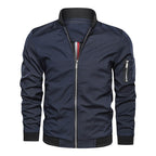 Men's Lightweight Bomber Jacket in Utility Look with Arm Pocket and Ribbed Cuffs Fashion Glam
