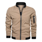 Men's Lightweight Bomber Jacket in Utility Look with Arm Pocket and Ribbed Cuffs Fashion Glam