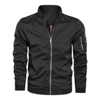Men's Lightweight Bomber Jacket in Utility Look with Arm Pocket and Ribbed Cuffs Fashion Glam