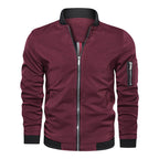 Men's Lightweight Bomber Jacket in Utility Look with Arm Pocket and Ribbed Cuffs Fashion Glam
