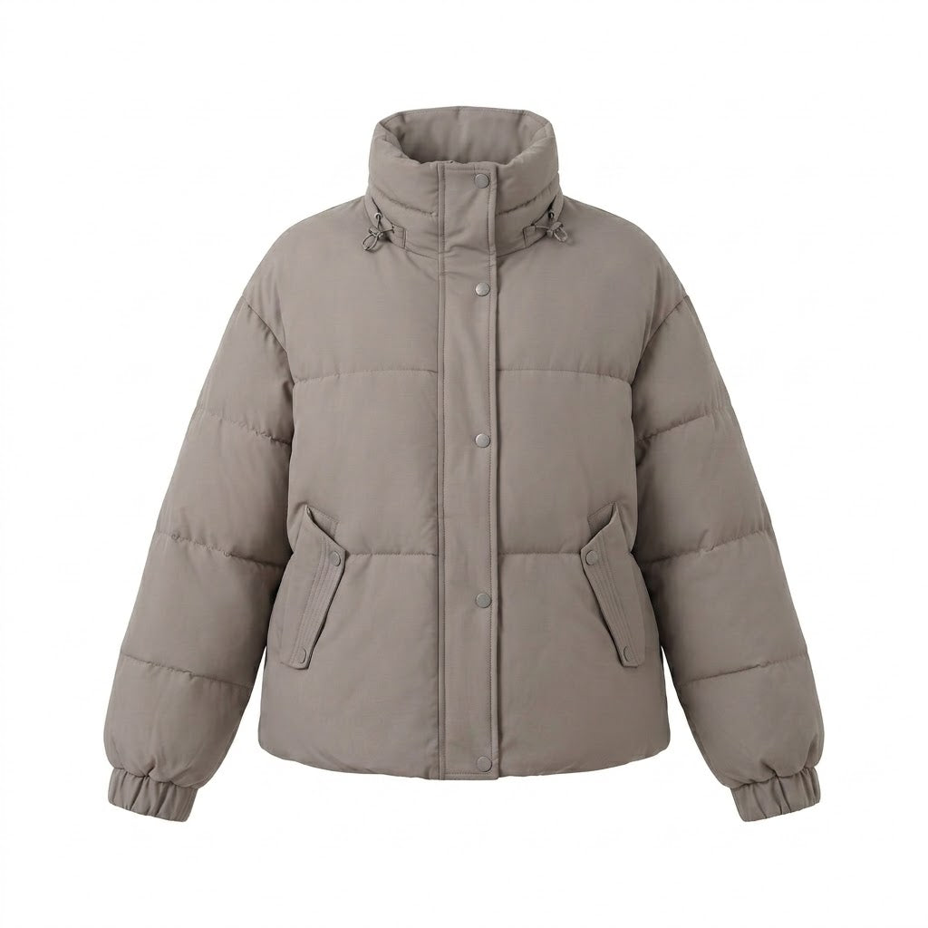 Ladies nan short urban quilted jacket with hood insert, flap pockets, and soft thermal lining