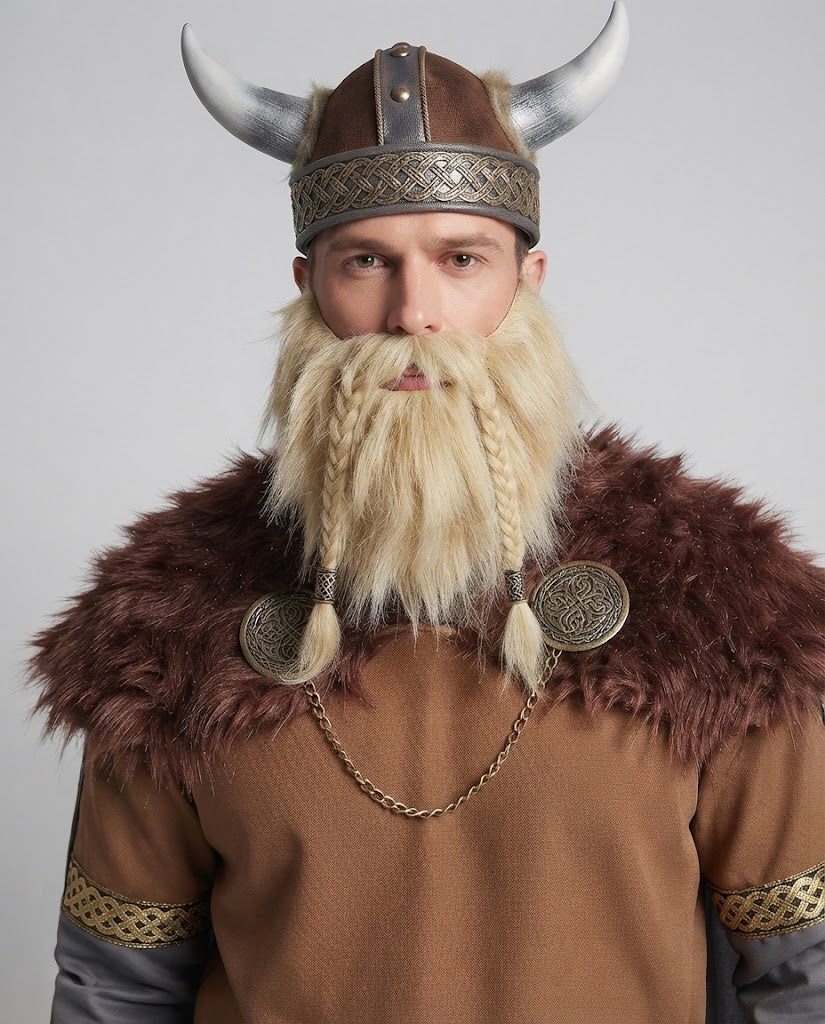 Men's Viking Costume with detailed decorations and high-quality cape Fashion Glam