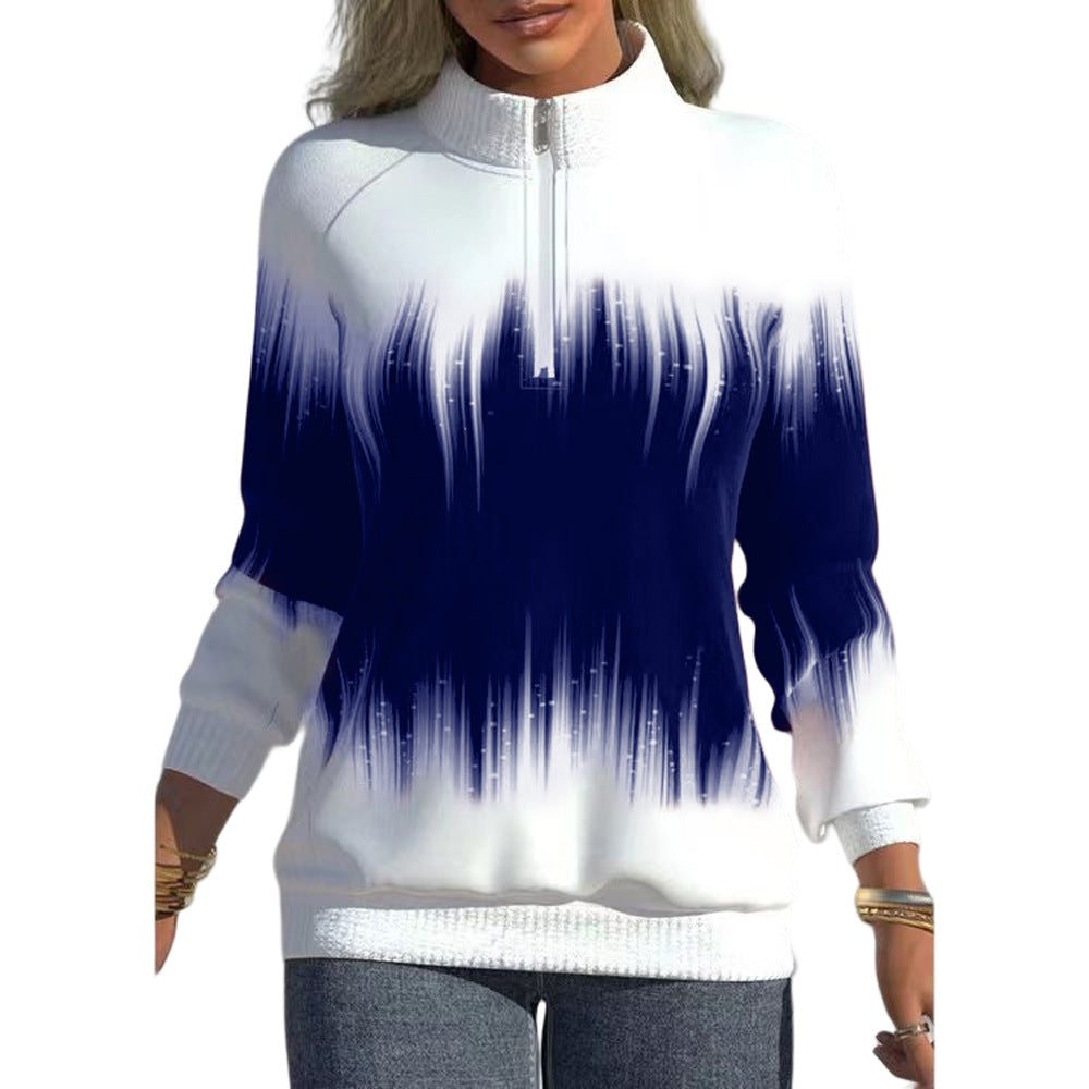 Women’s sweatshirt with gradient and zipper