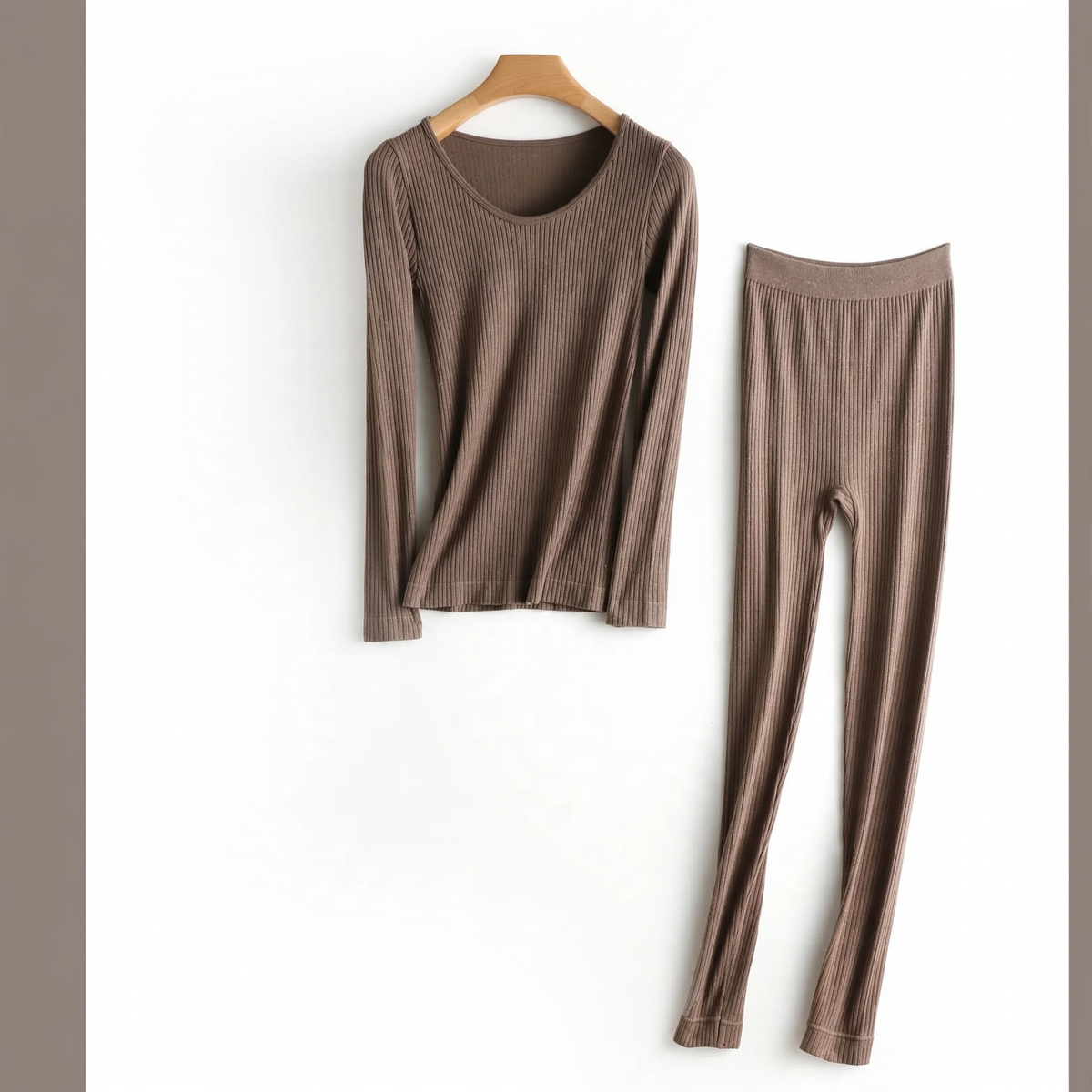 Ribbed thermal underwear set for women