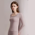 Women's thermal underwear set with integrated bra