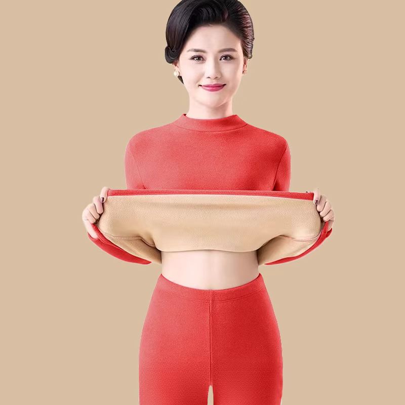Ladies Thermo Set, Lamb Fleece Lining, Standing Collar, Warming