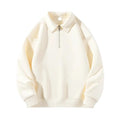 Polo sweatshirt with half zipper, lightweight