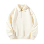 Polo sweatshirt with half zipper, lightweight