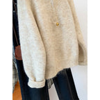 Women's knit hoodie with half zip