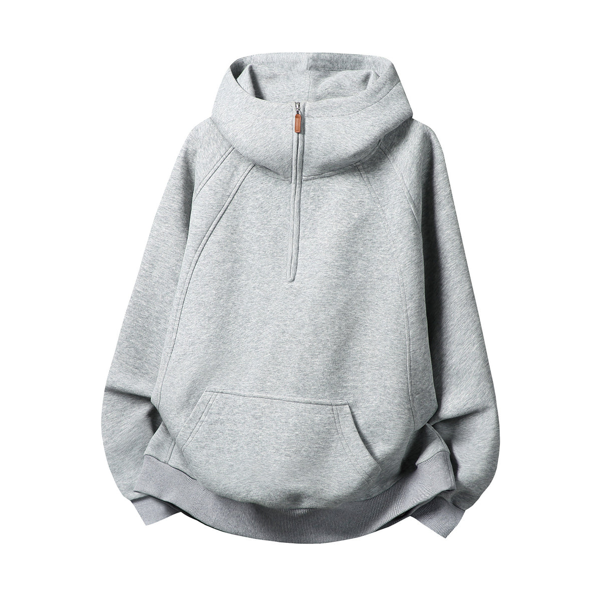 Unisex hoodie with zipper and stand-up collar