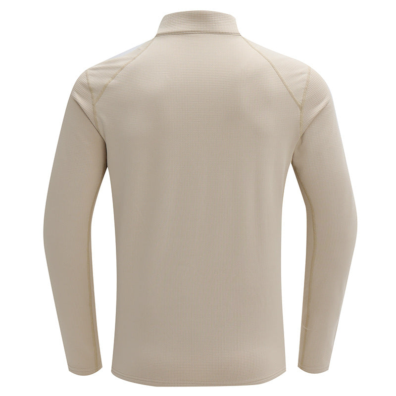 Sporty fleece sweatshirt with stand-up collar