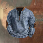 Men's sweatshirt with 3D print and half zipper