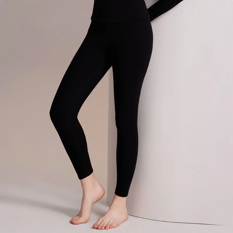 Wool Thermal Underwear Set for Couples, Round Neck