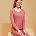 Thermal underwear set with round neckline, solid color