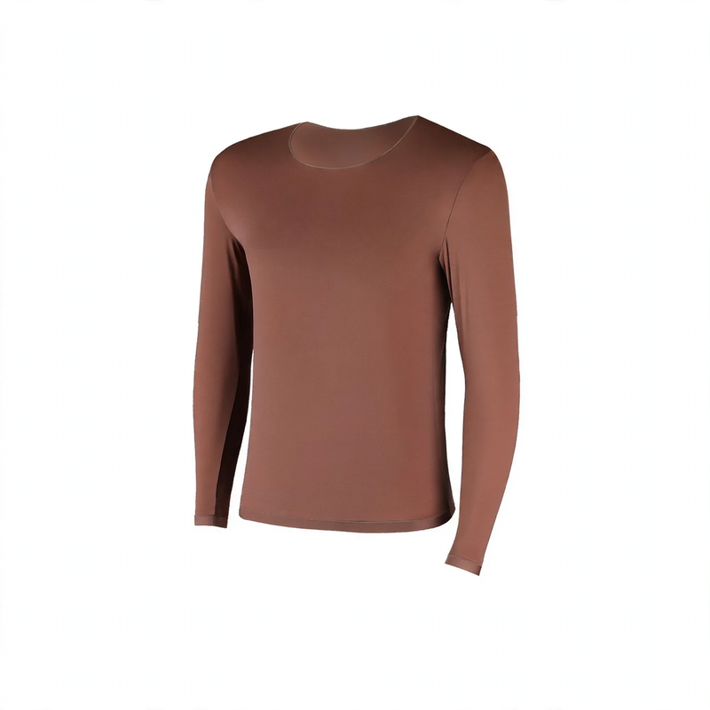 Thin thermal underwear set for men, round neck