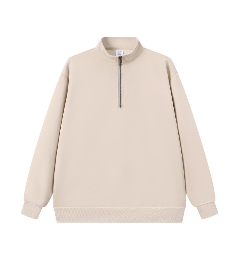 Unisex sweatshirt with stand-up collar and zipper