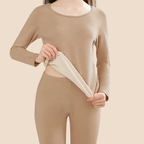 Thermal underwear set with wool and silk