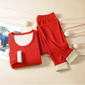 Padded thermal underwear set, round neck