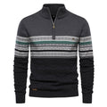 Modern men's knit sweater with stand-up collar